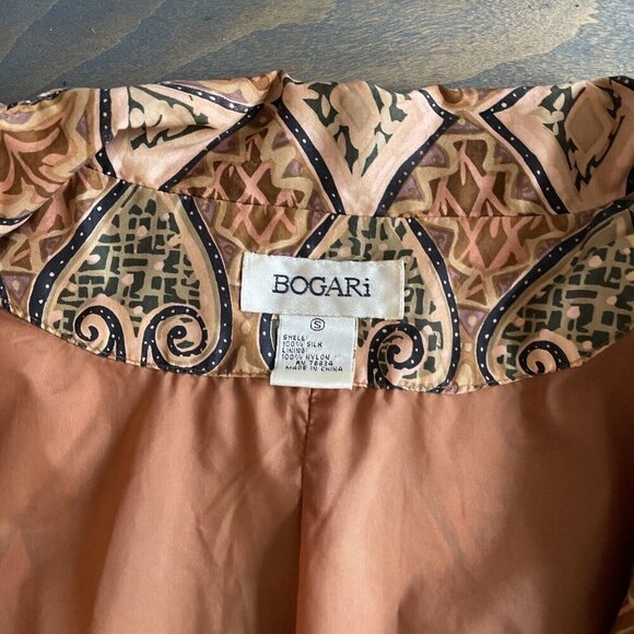 Vintage Bogari 100% Silk One Button Abstract Multi Color Blazer Women's S (C4) - Picture 10 of 12